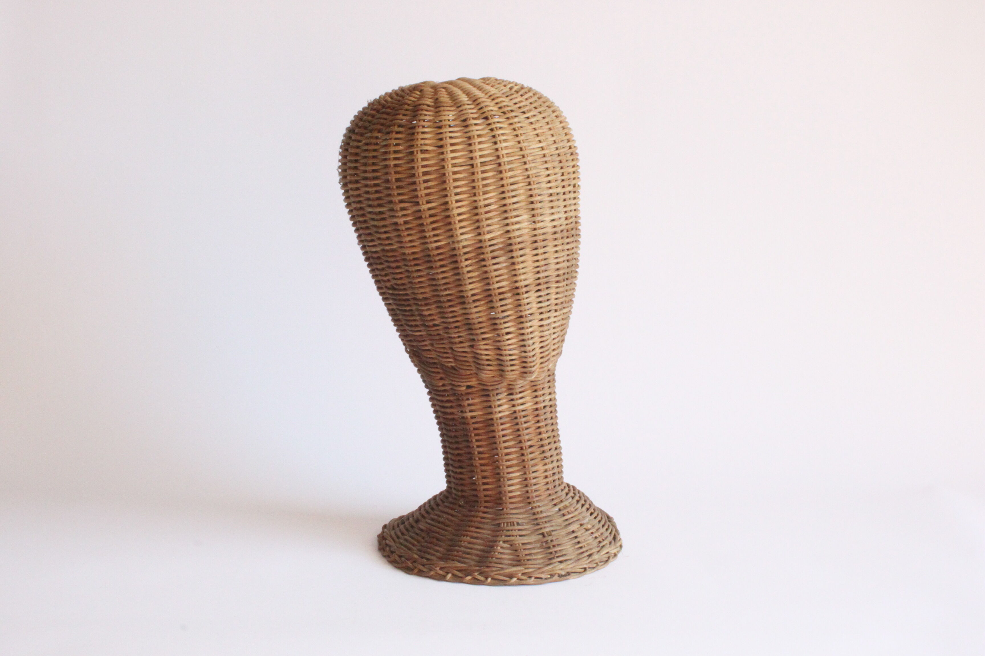 Rattan mannequin head, 1950s.