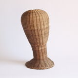Rattan mannequin head, 1950s.