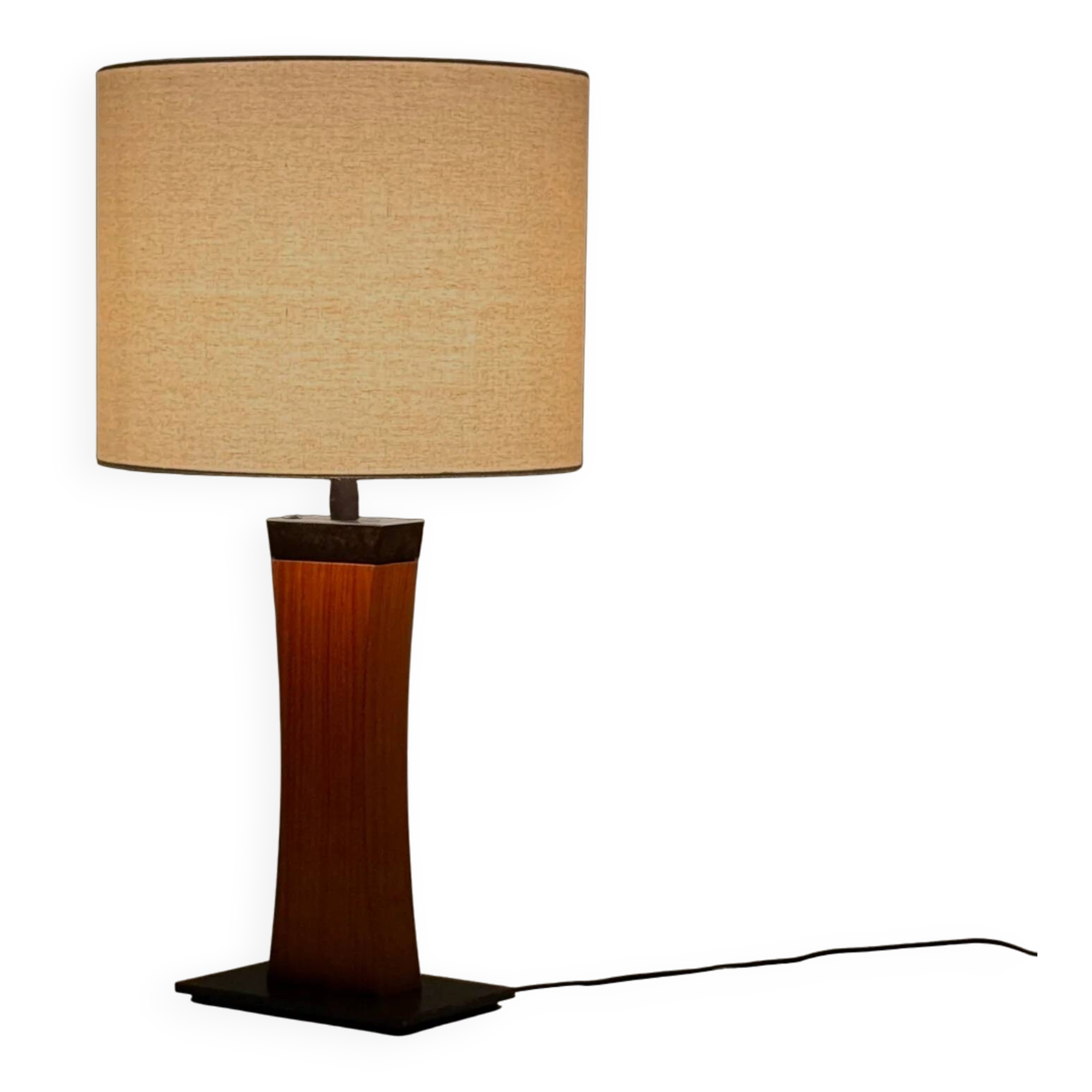 Italian mid-century teak table lamp