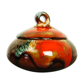 Round box in glazed ceramic