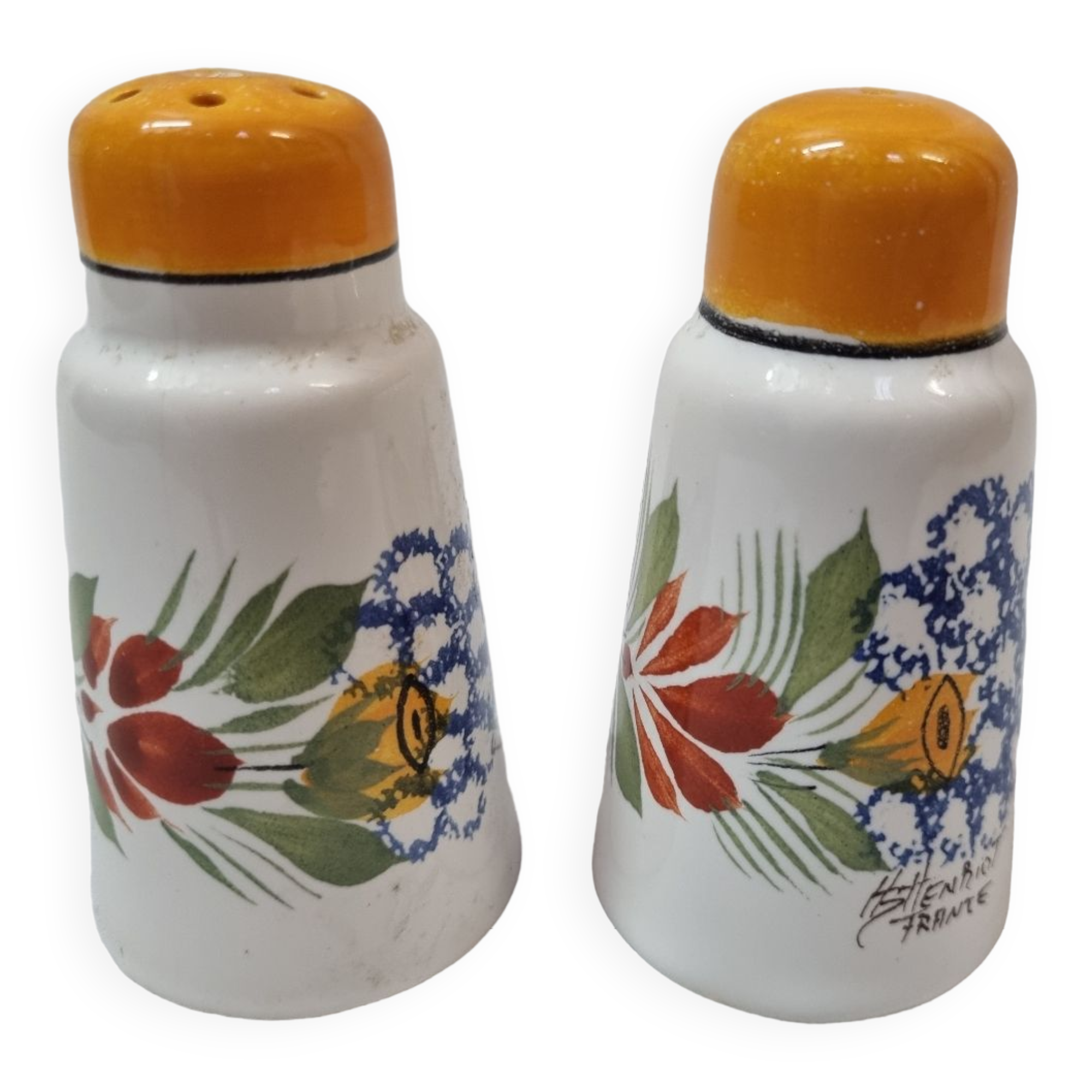 Henriot Quimper earthenware salt pots