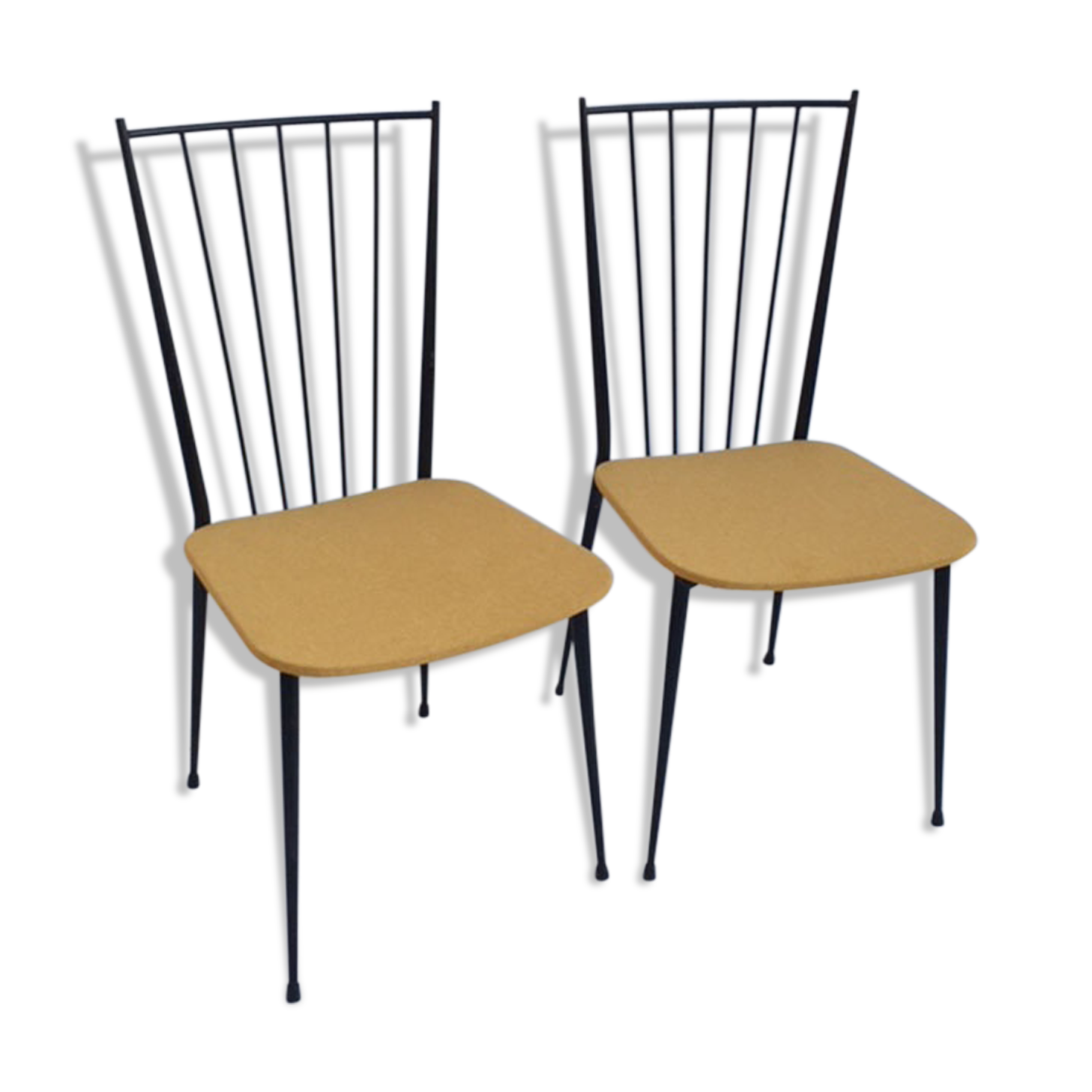 Pair metal chairs