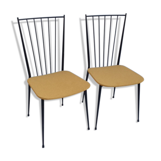 Pair metal chairs