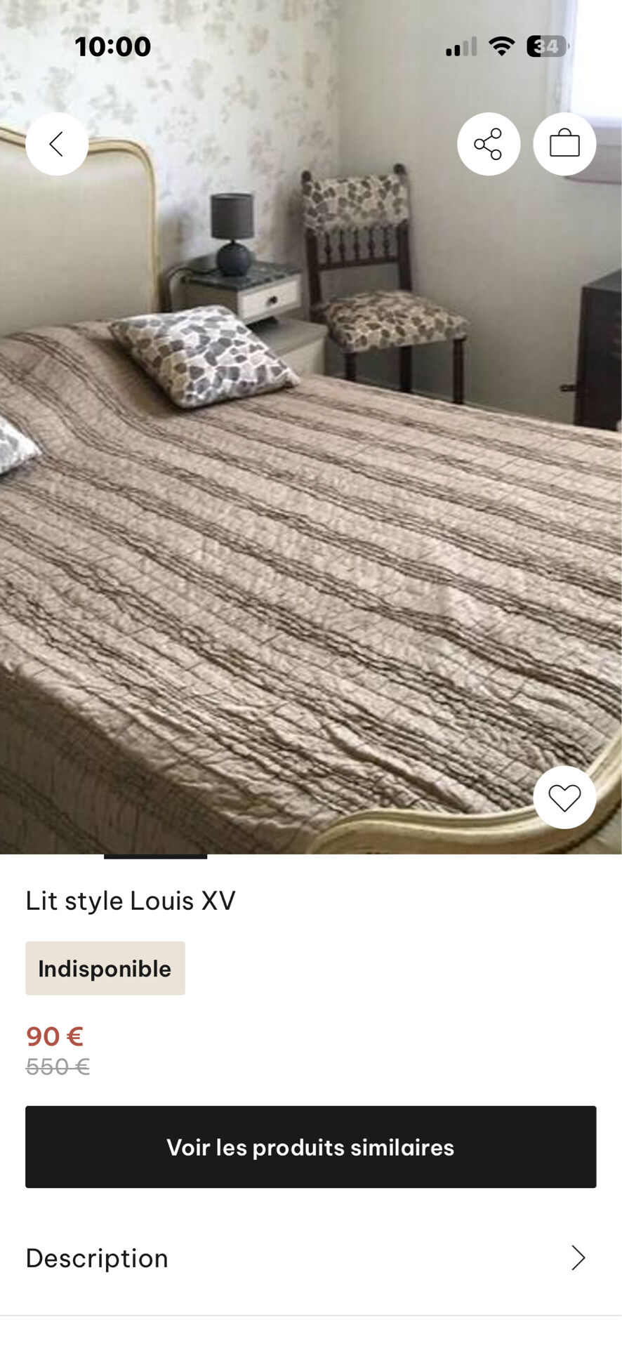 Half basket bed Louis XV