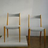 Pair of mid-century Austrian beech dining chairs by Anna Lülja Praun.