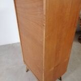 Chiffonnnier bois et rotin 6 tiroirs