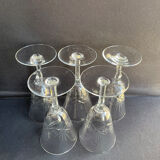 Large wine glasses (5) - Art Deco - Blown and cut crystal