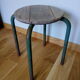 Industrial workshop in wood and metal stool