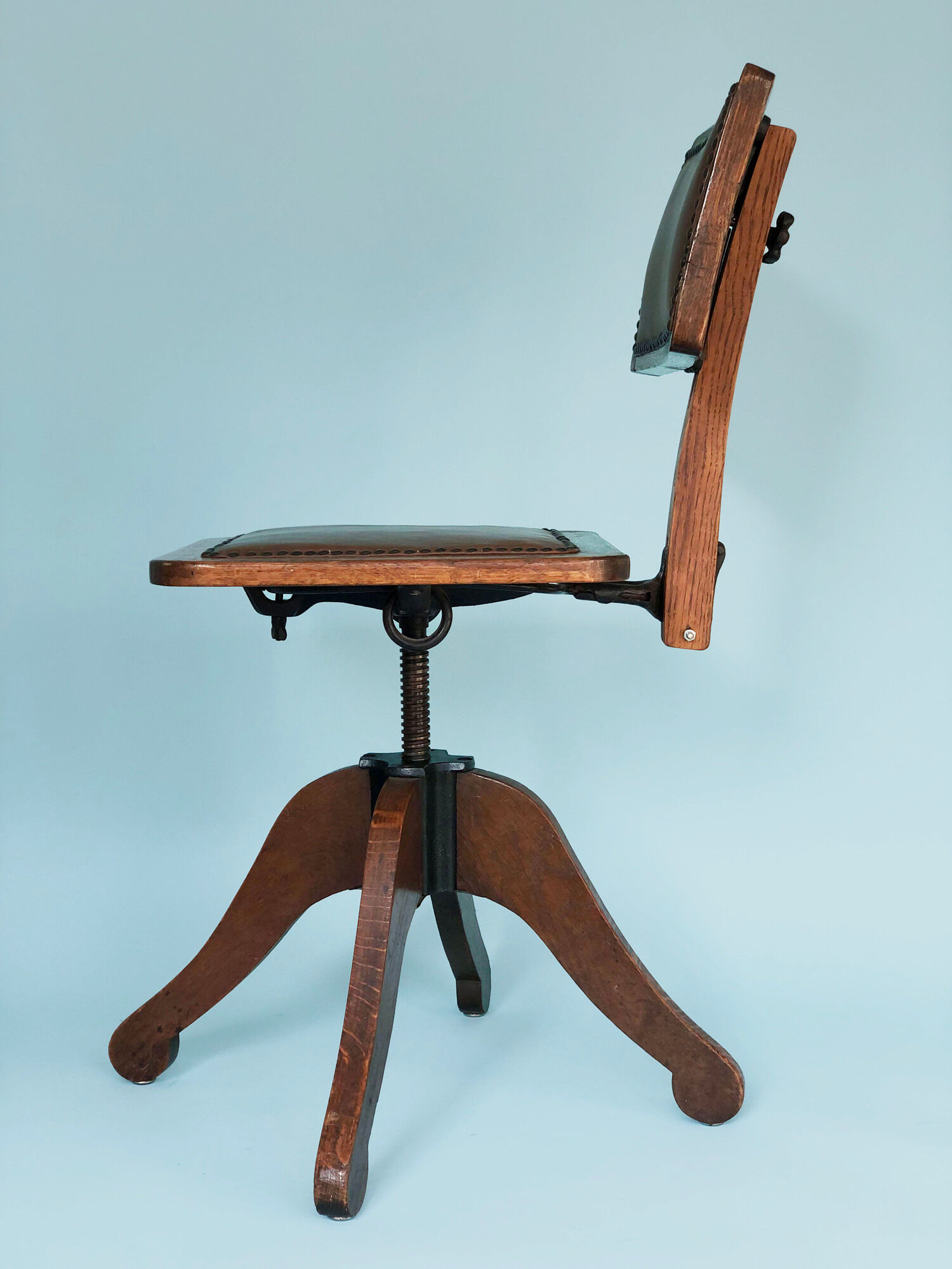 Industrial Swivel Desk Chair Cast Iron Early 20th Century