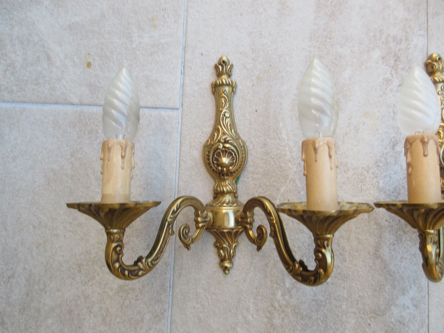 pair of bronze wall light