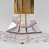 Plexiglass table lamp stand and brass