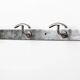 Vintage chrome wall coat rack with 4 hooks, modernist/industrial design.