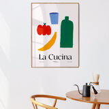 Affiche murale cuisine minimaliste poivron banane 50cm*70cm