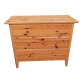 Ancien meuble commode 3 tiroirs en bois pin vintage