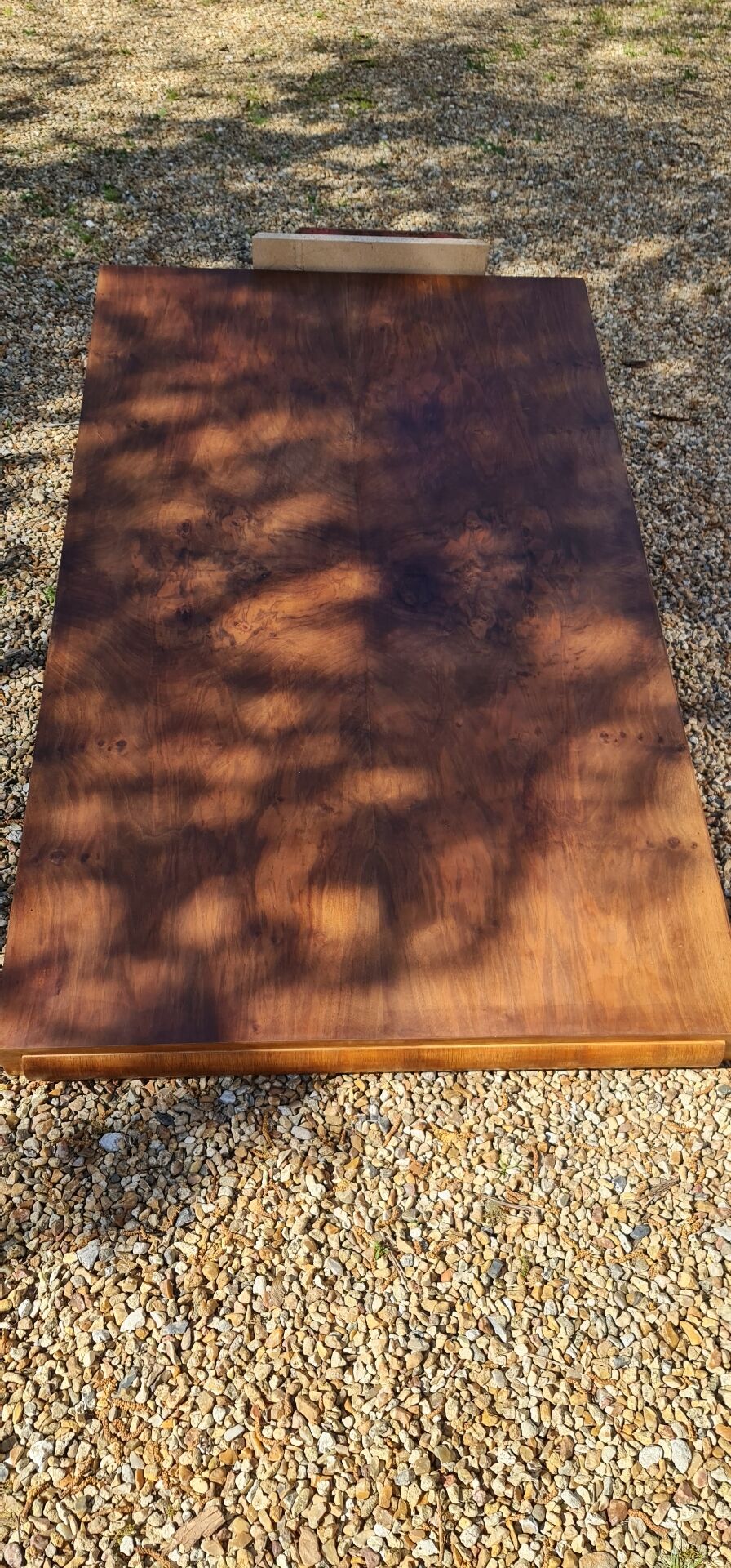 Art Deco dining table in solid walnut – 1930s – extendable