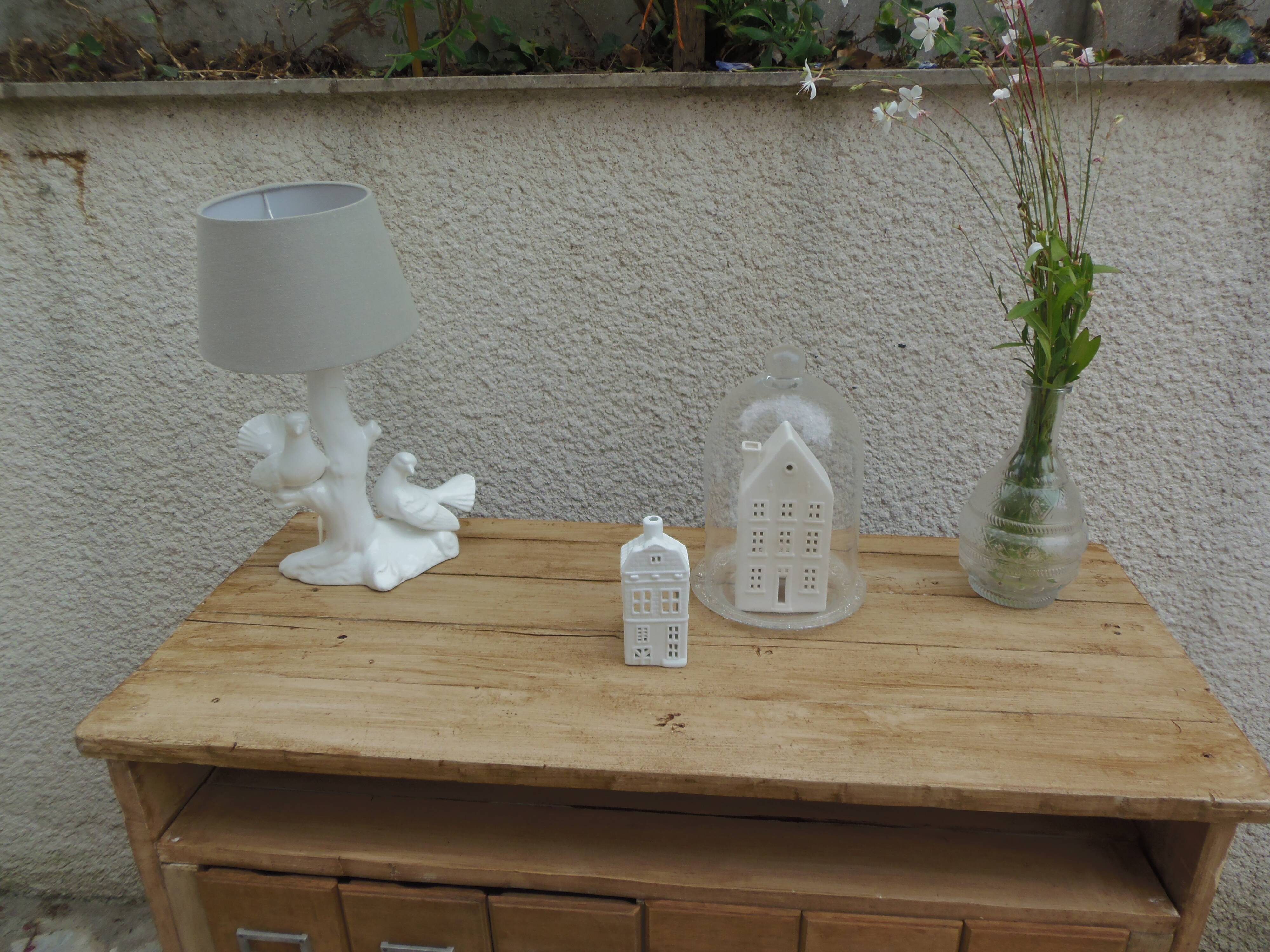 Vintage craft furniture in raw wood.