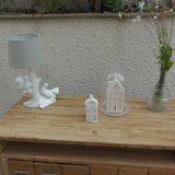 Vintage craft furniture in raw wood.