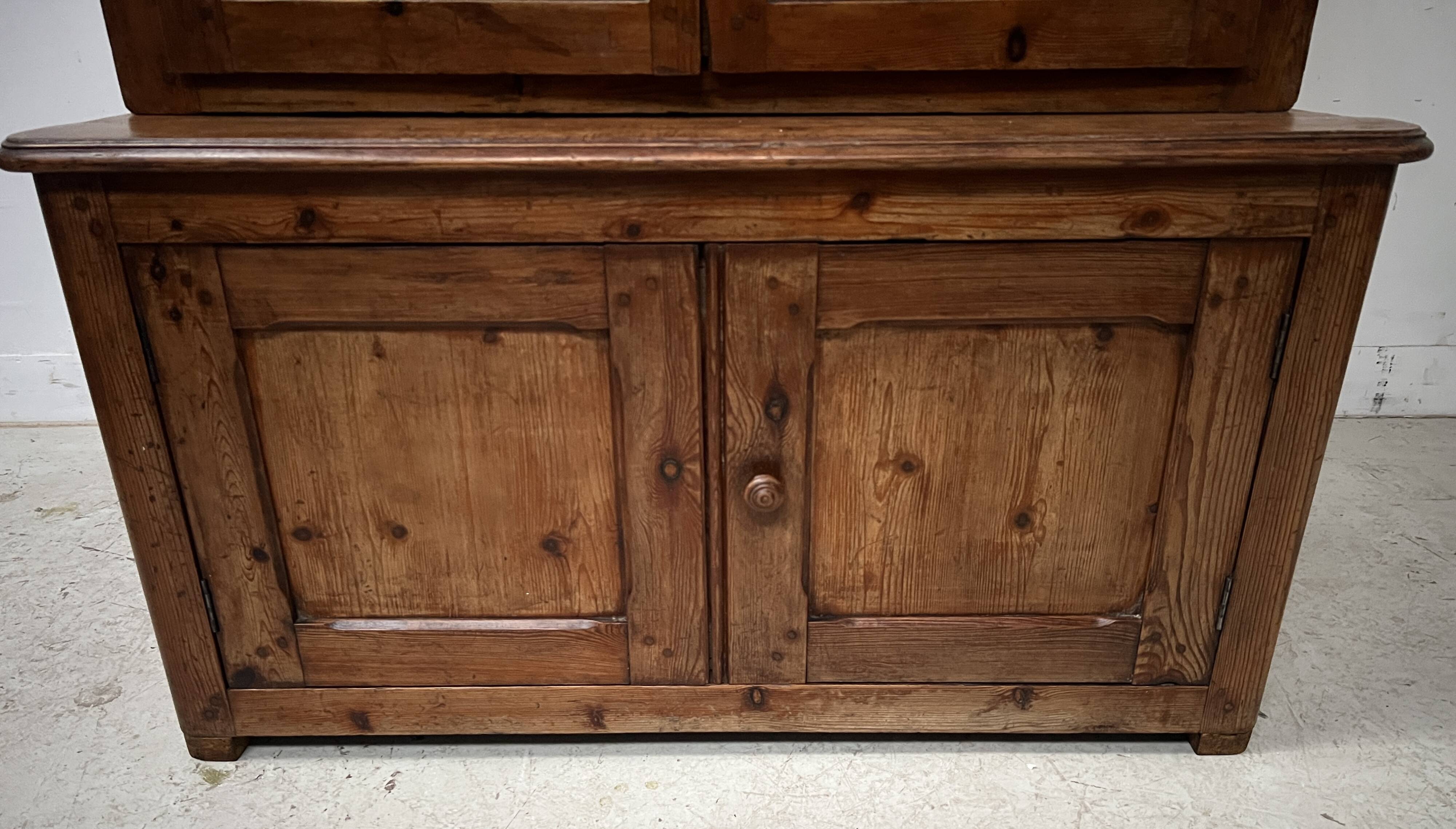 Two-part office furniture made of solid pine from the 20th century.