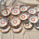 Series of 20 modernist plates Faïencerie de Castres