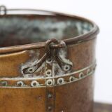 Antique worn Wabi Sabi red copper bucket