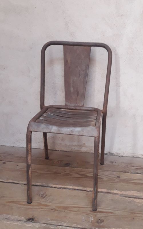 Chaise industrielle tolix t4 métal 1930-1940
