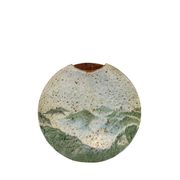 Pierre Devie, Mid-century modern green ceramic solifleur vase, France 1980