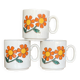 3 italian retro floral mugs