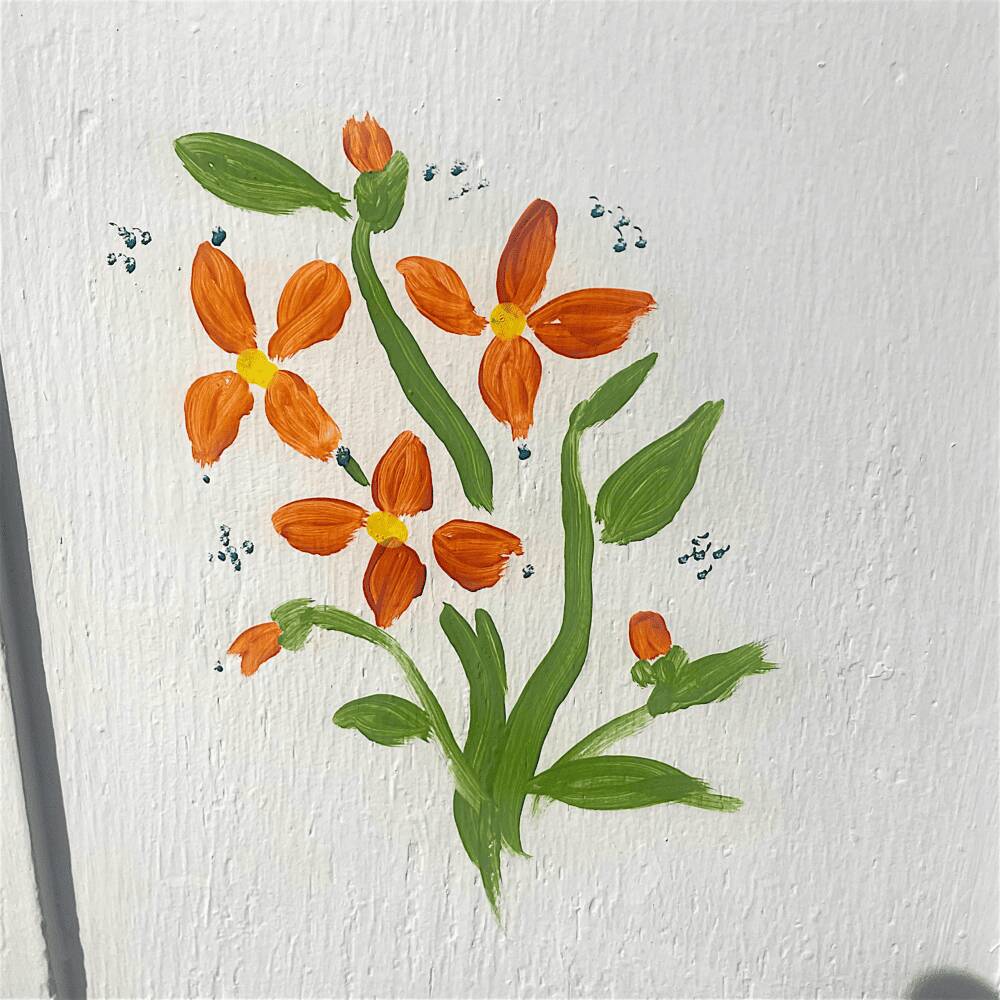 Portugese Olaio wooden hand-painted planter box