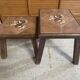 Antique nesting tables vallauris atelier barrois wood + ceramic c