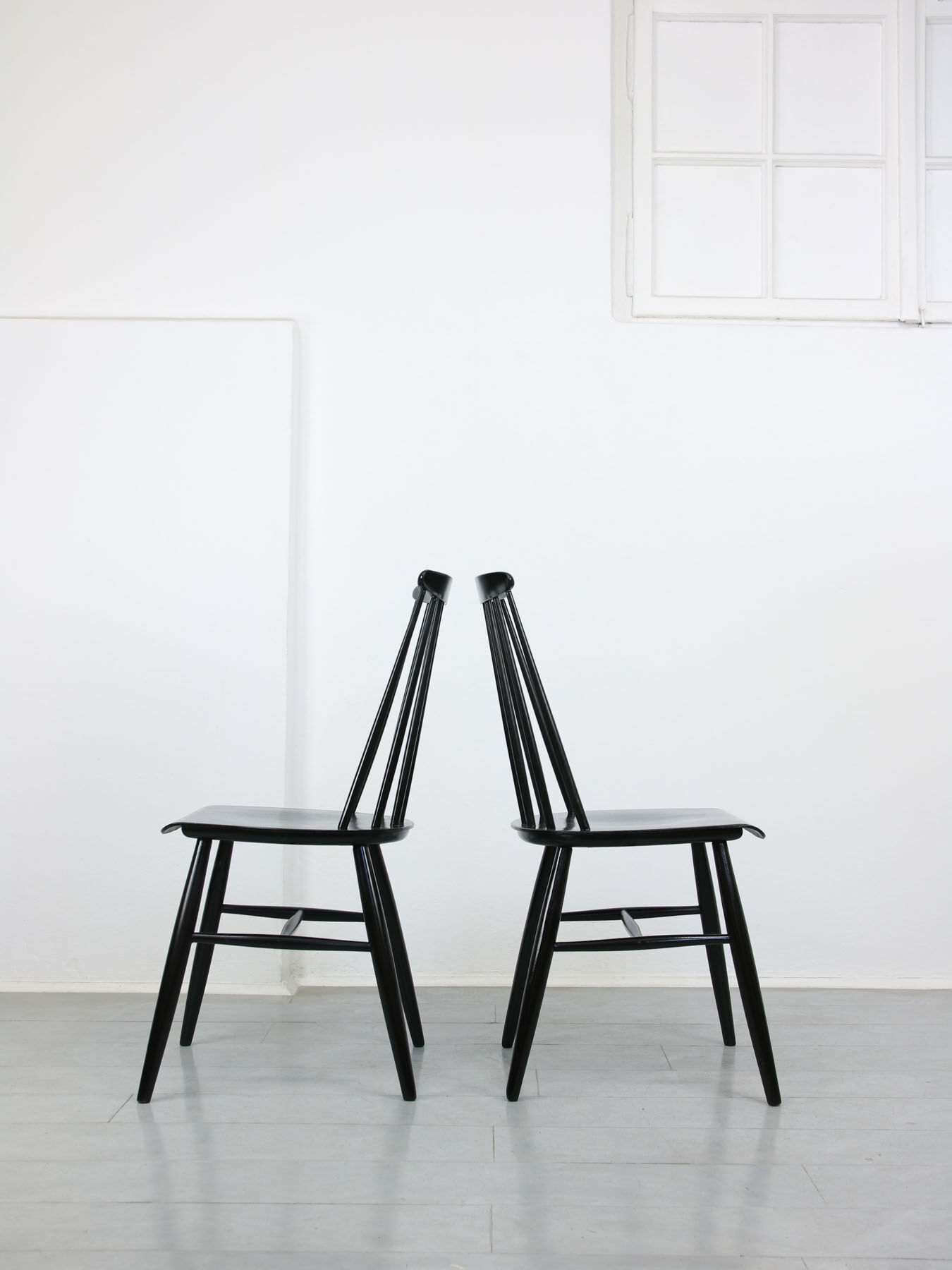 Pair of Black Fanet chair by Ilmari Tapiovaara, 1960s