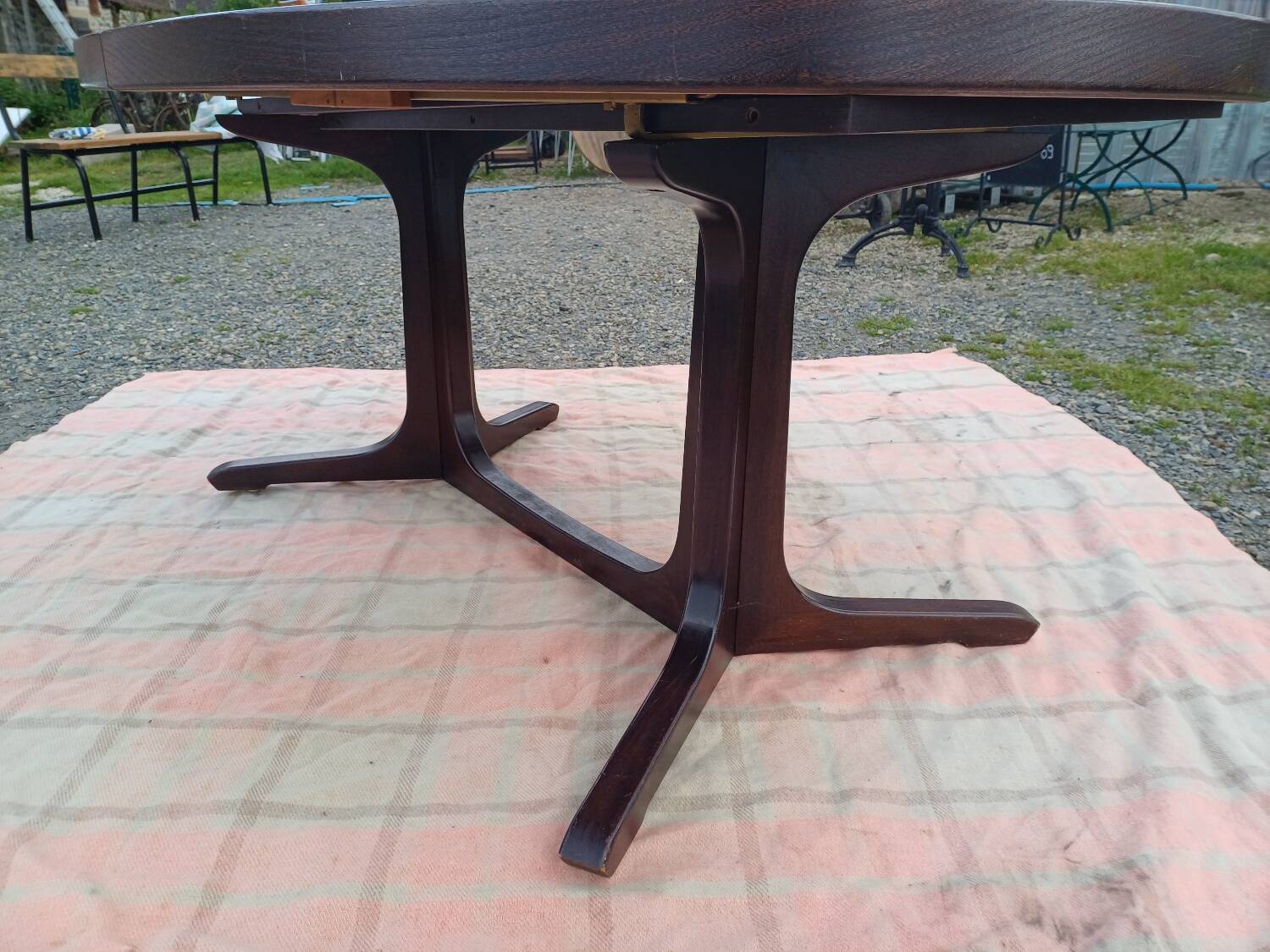 Vintage Scandinavian oval table 1960