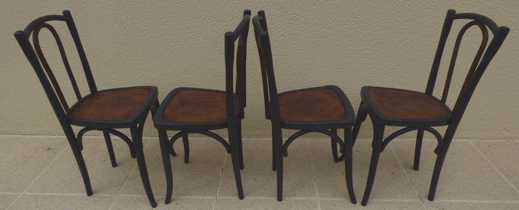 4 old Luterma bistro chairs with patterned seats – Completely refurbished
