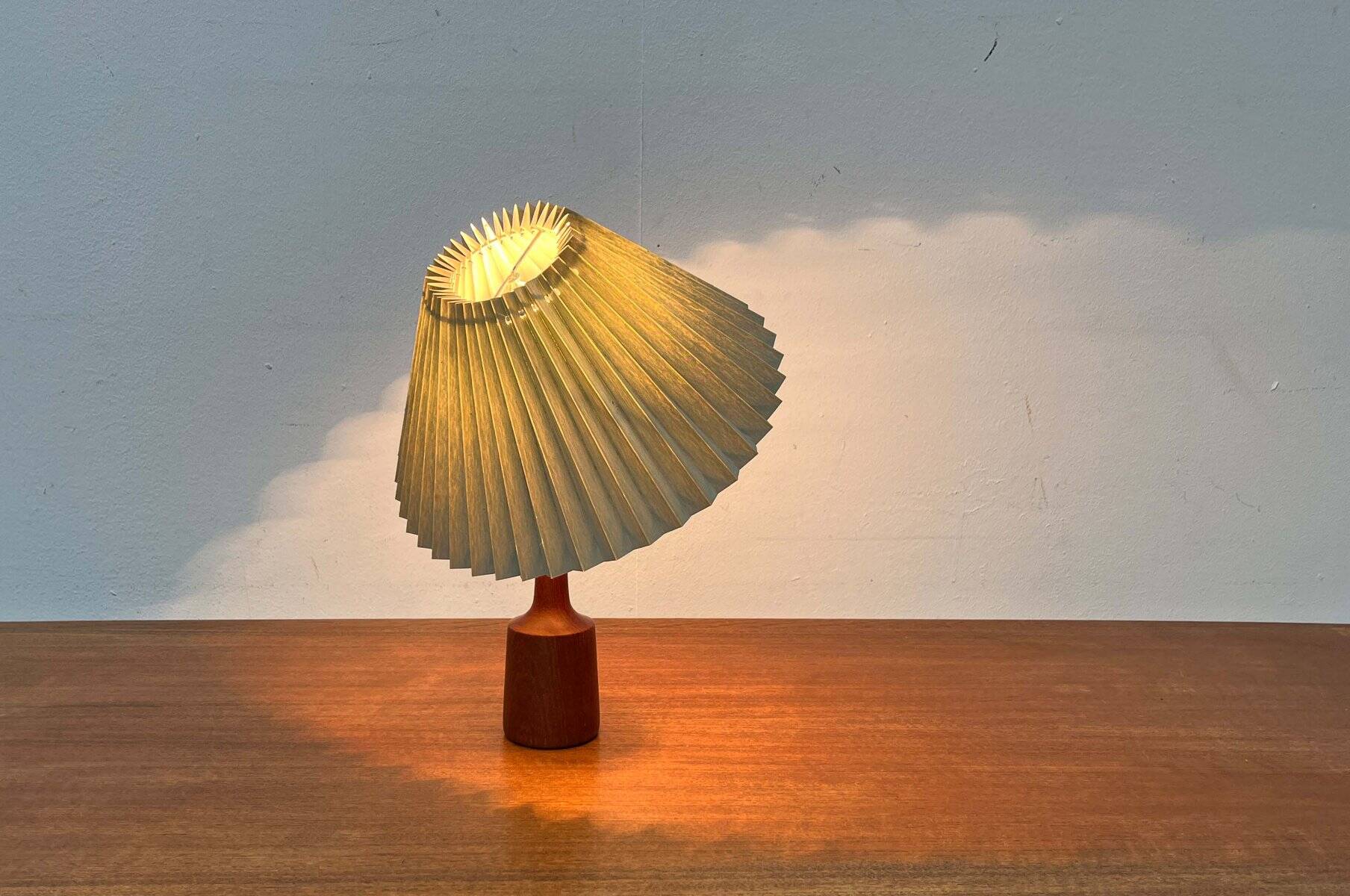 Danish modern teak table lamp from the mid-century, 1960s.