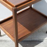 Wooden service with wheels