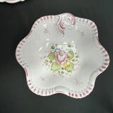 Set of three ceramics with floral decoration from Moustiers, 20th century