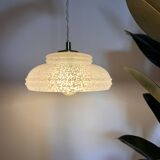 White Clichy glass pendant light with dome - 1930s - 6 copies available