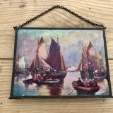 Barber mirror triptych 1900 43x15cm