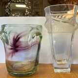 Portieux and Novaro: 2 large vases respectively stamped under the heel