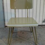 Industrial military Workshop Chair metal lacquered years 60 vintage
