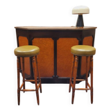 English Chesterfield mahogany bar fully upholstered in leather