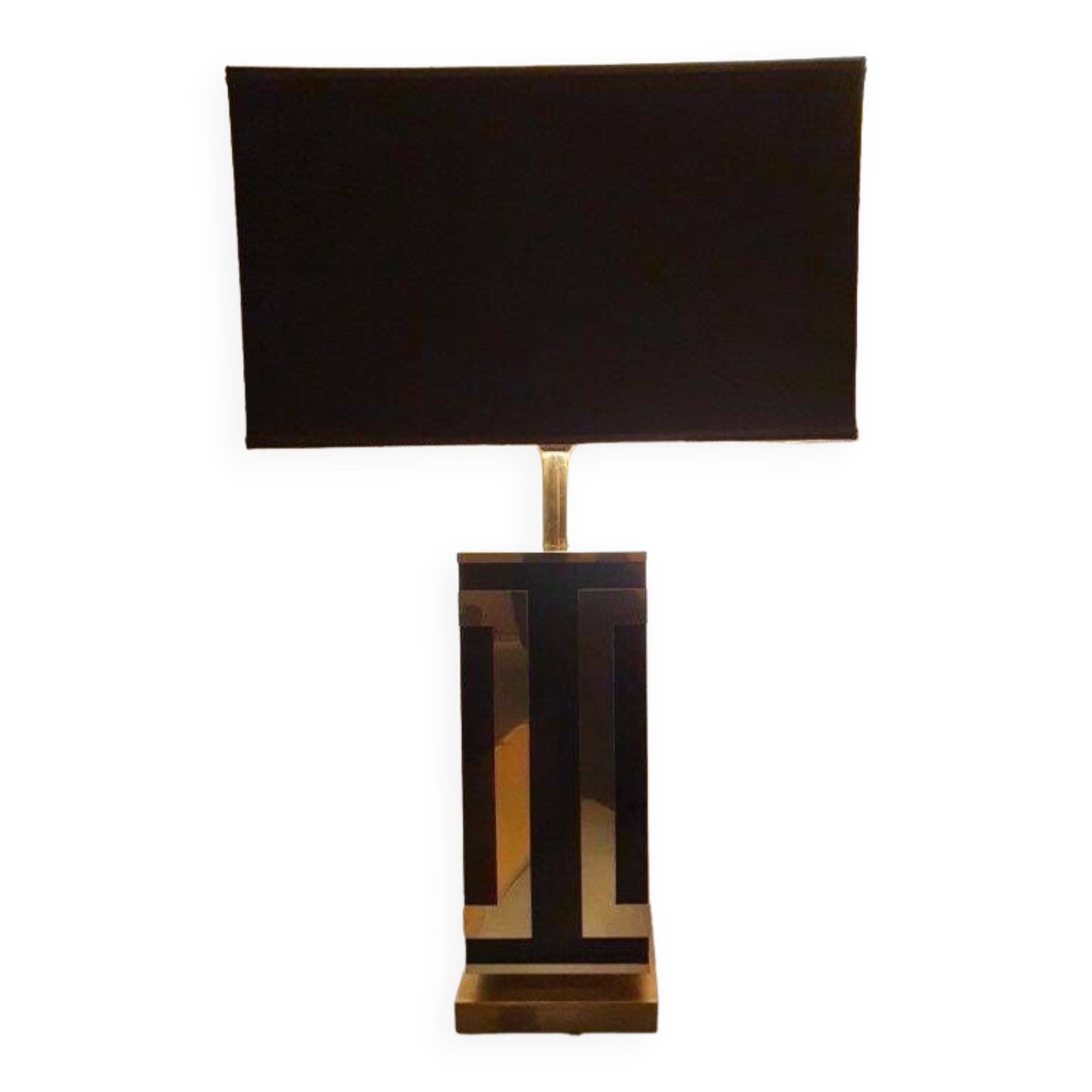 Lampe en laiton doré années 70 (Maison Jansen?) dans le style de Willy Rizzo / Roméo Rega