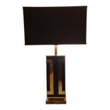 Lampe laiton doré années 70s (Maison Jansen?) dans le style de Willy Rizzo / Roméo Rega