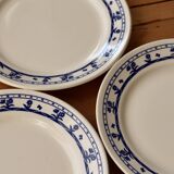 4 vintage earthenware dessert plates with floral pattern