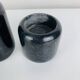 Vintage black marble candlestick trio