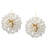 Grand superb Sputnik floral chandelier in glass and brass, Germany, 1960s.