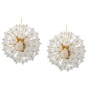 Grand superb Sputnik floral chandelier in glass and brass, Germany, 1960s.