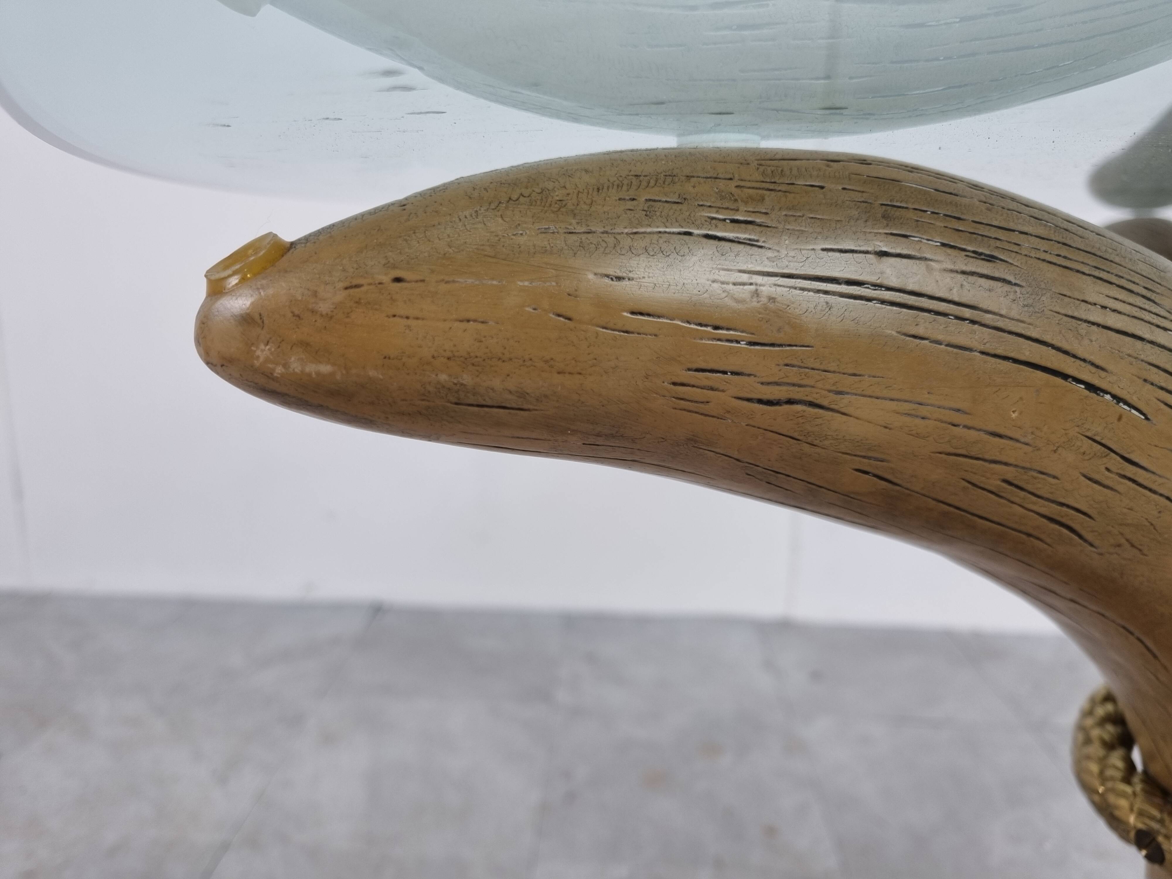 Vintage faux tusk center table or side table, 1970s