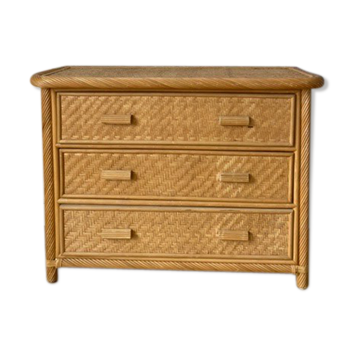 Vintage rattan dresser