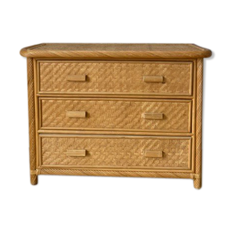 Vintage rattan dresser
