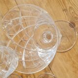 Service of 8 chiseled crystal glasses